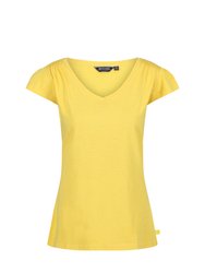 Womens Francine V Neck T-Shirt - Maize Yellow - Maize Yellow