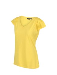 Womens Francine V Neck T-Shirt - Maize Yellow