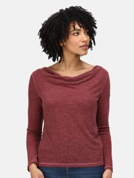 Womens Frayda Long Sleeved T-Shirt - Claret Red - Claret Red