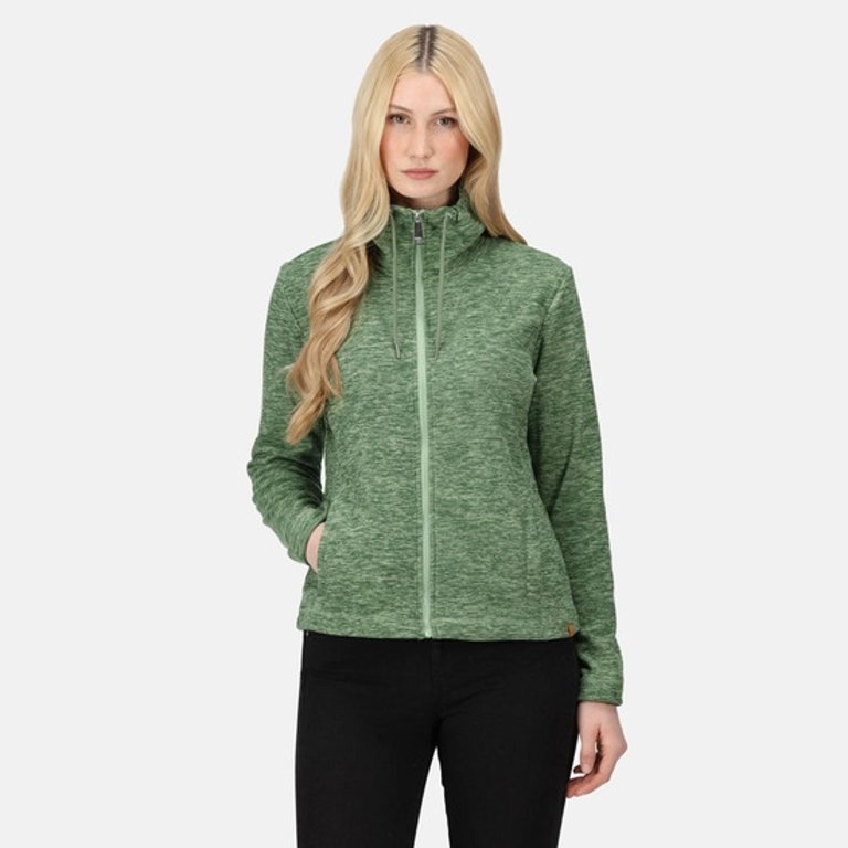 Womens Kizmitt Marl Full Zip Fleece Jacket - Basil Green