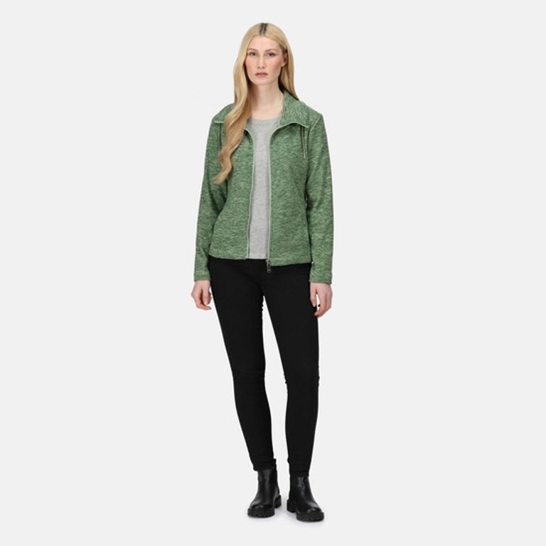 Womens Kizmitt Marl Full Zip Fleece Jacket - Basil Green - Basil Green