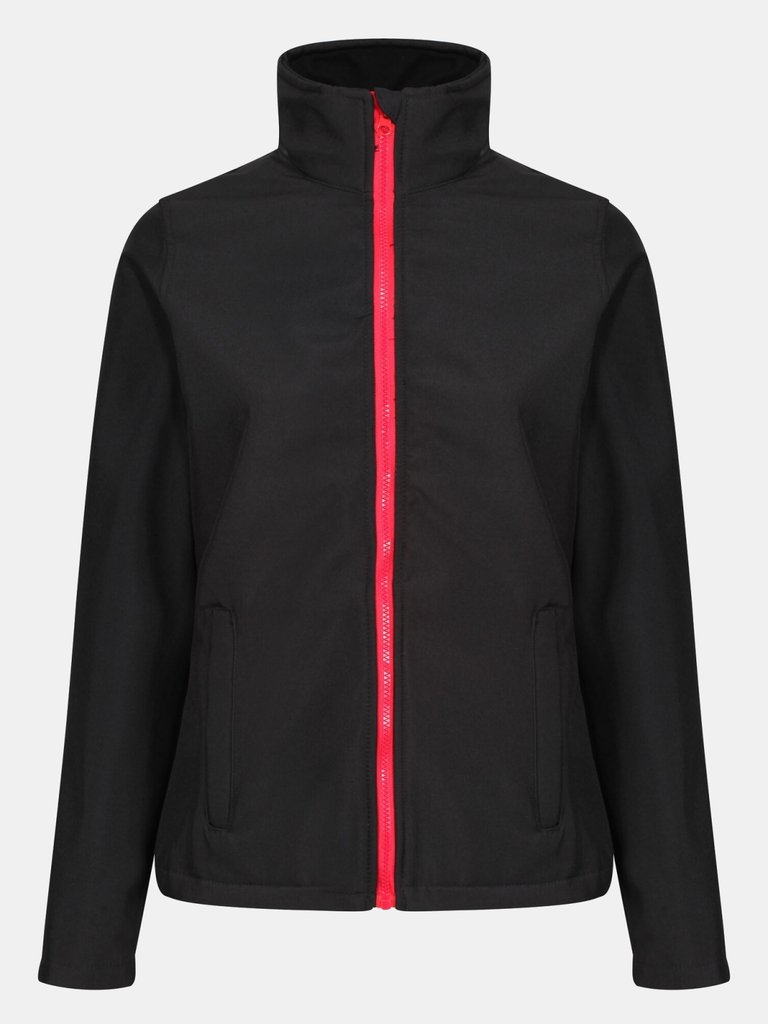 Womens/Ladies Ablaze Printable Soft Shell Jacket - Black/Classic Red - Black/Classic Red