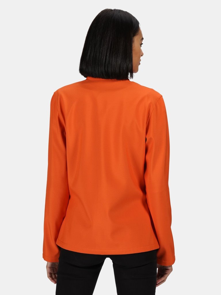 Womens/Ladies Ablaze Printable Softshell Jacket - Magma Orange/Black