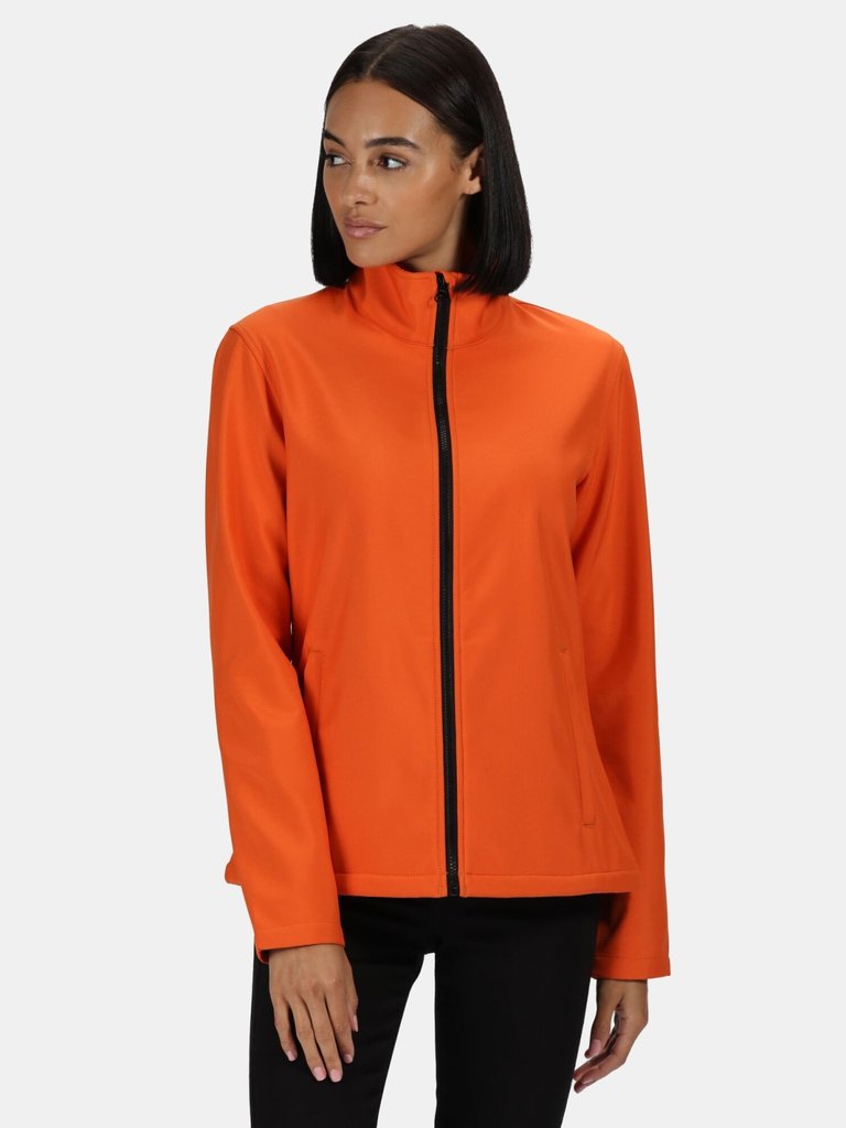 Womens/Ladies Ablaze Printable Softshell Jacket - Magma Orange/Black - Magma Orange/Black