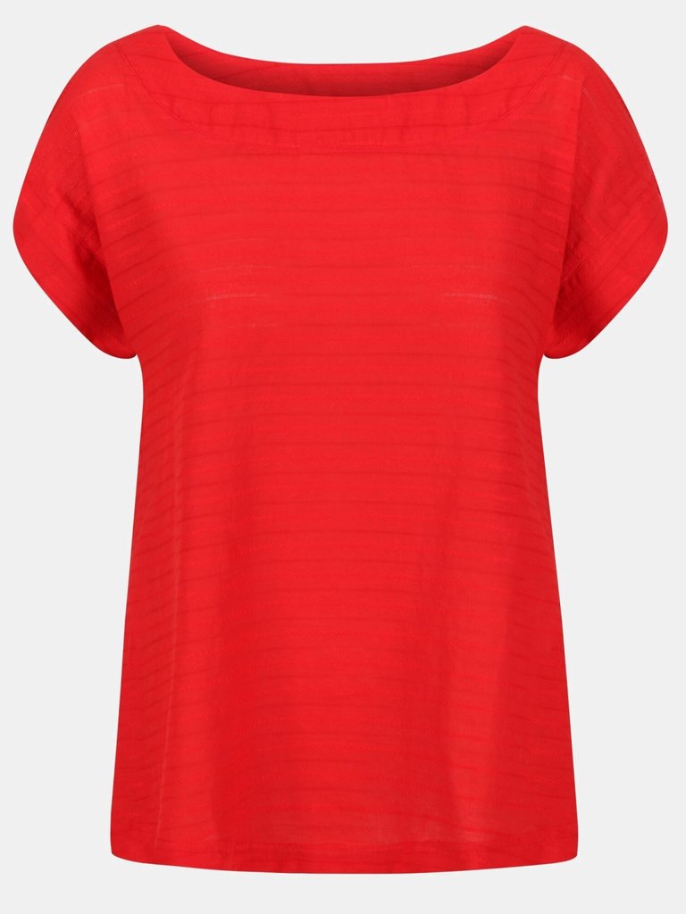 Womens/Ladies Adine Stripe T-Shirt - True Red - True Red
