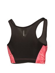 Womens/Ladies Asana Sports Bra - Hot Pink Print