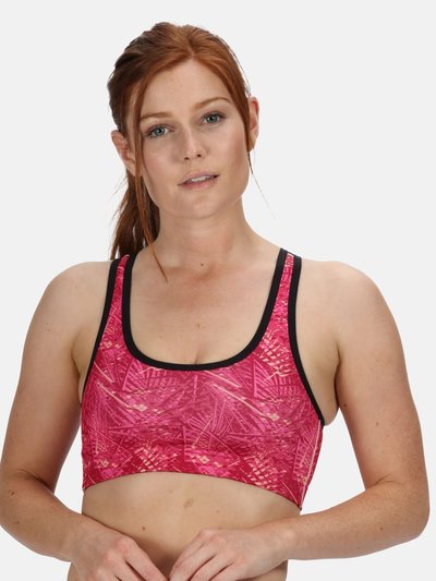 Regatta Womens/Ladies Asana Sports Bra - Hot Pink Print product