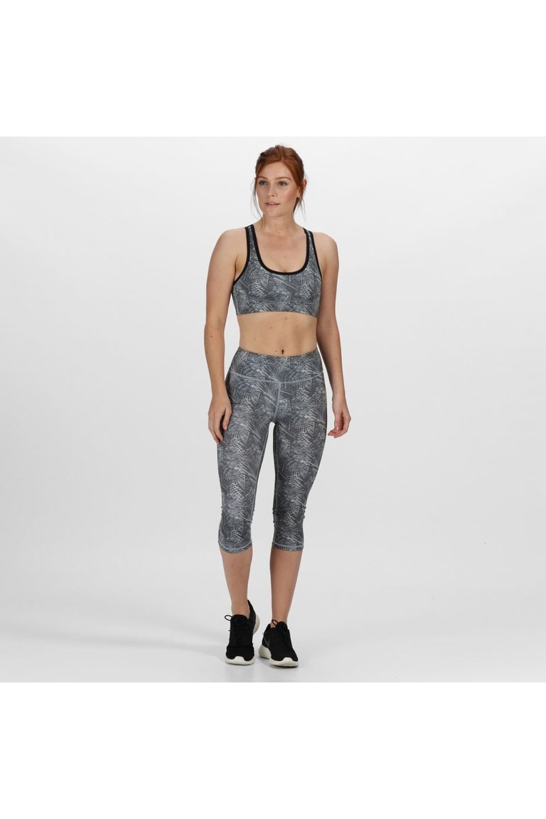 Womens/Ladies Asana Sports Bra - Rock Gray Print - Rock Gray Print