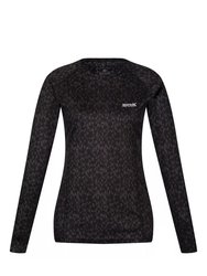 Womens/Ladies Bampton Printed Long-Sleeved T-Shirt - Black