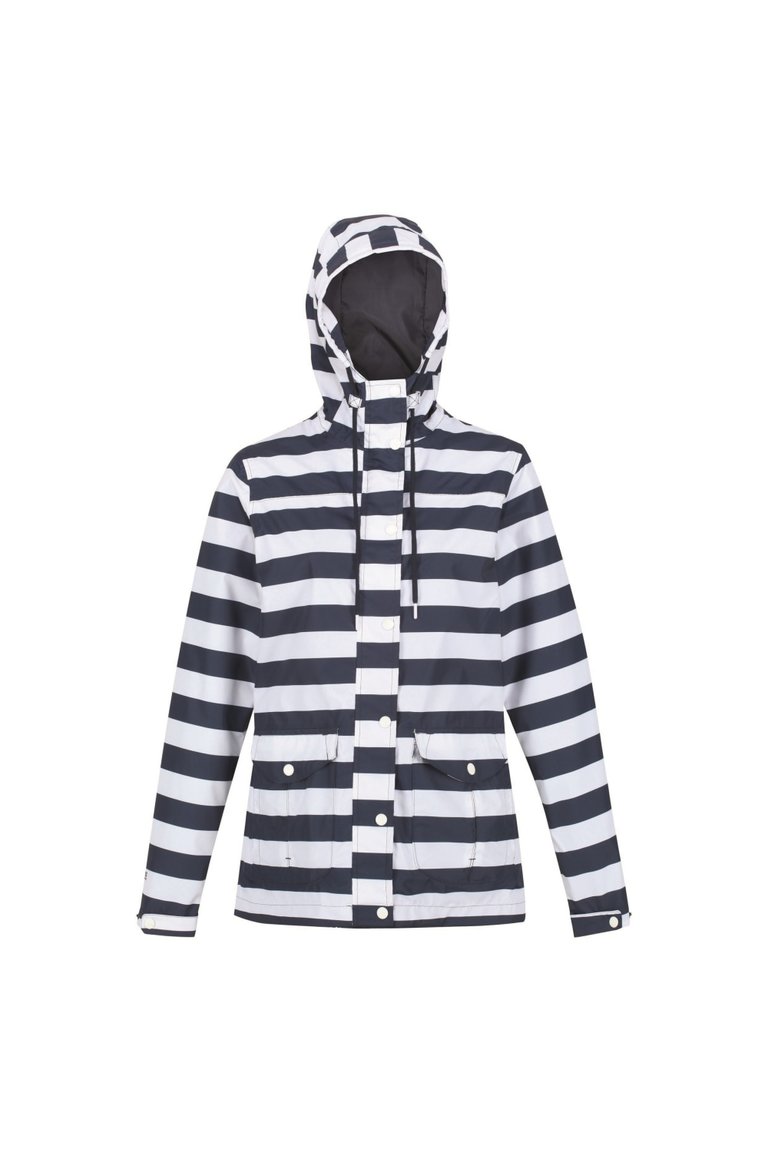 Womens/Ladies Bayarma Striped Lightweight Waterproof Jacket - Navy/White