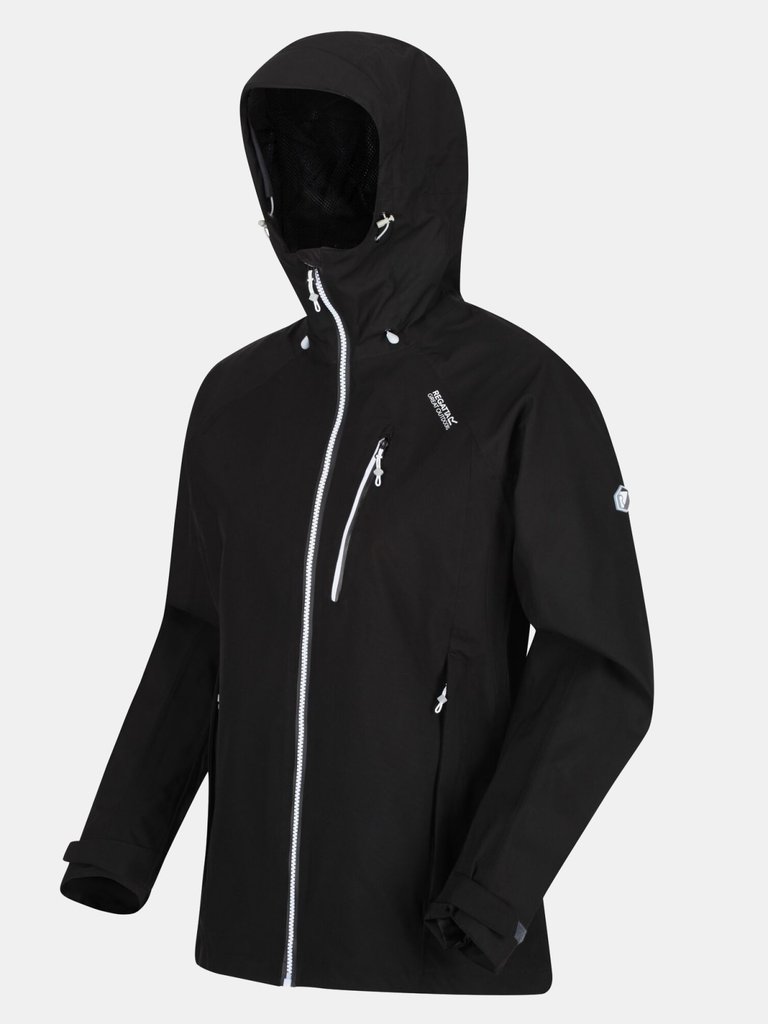 Womens/Ladies Birchdale Waterproof Shell Jacket - Black/White