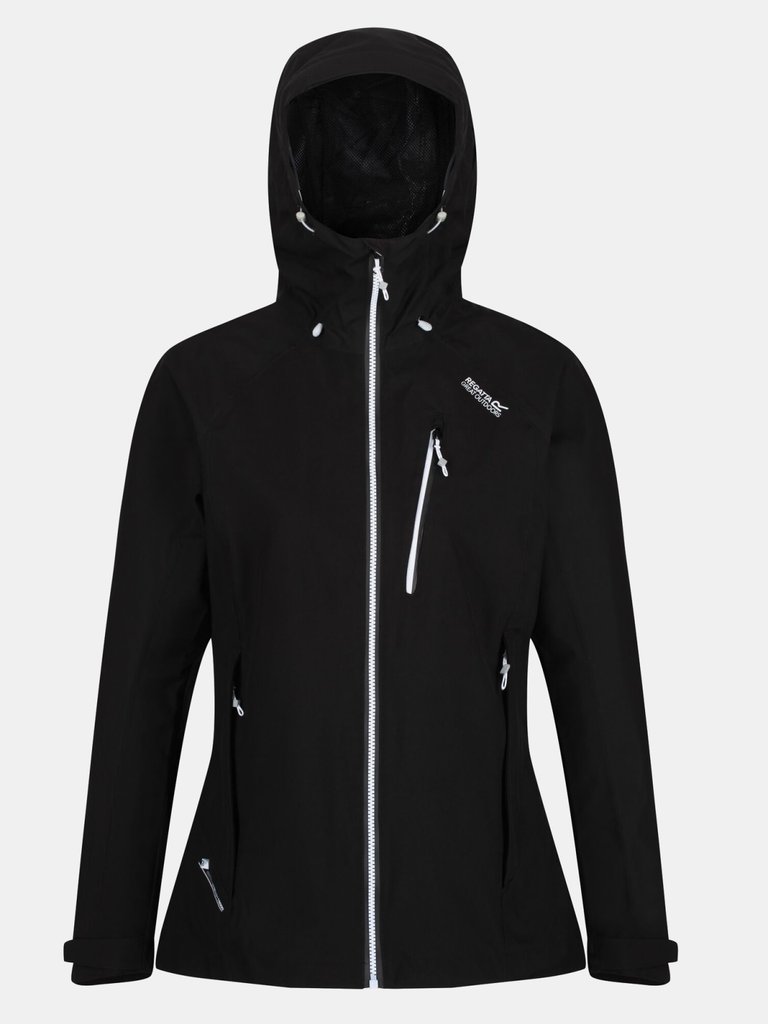 Womens/Ladies Birchdale Waterproof Shell Jacket - Black/White - Black/White