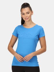 Womens/Ladies Breezed II Mountain T-Shirt - Sonic Blue