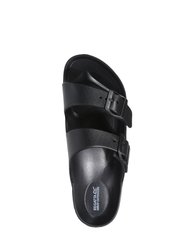 Womens/Ladies Brooklyn Dual Straps Sandals - Black