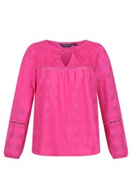 Womens/Ladies Calluna Long-Sleeved Blouse - Pink Fushion - Pink Fushion