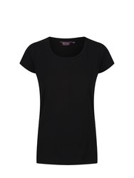 Womens/Ladies Carlie T-Shirt - Black