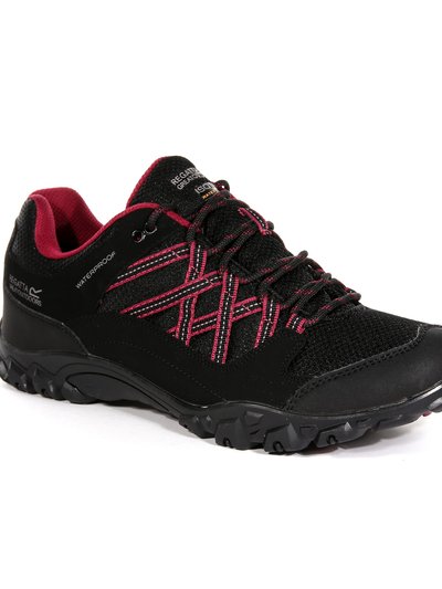 Regatta Womens/Ladies Edgepoint III Walking Shoes - Black/Beaujolais product