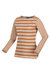 Womens/Ladies Farida Striped Long-Sleeved T-Shirt - Moccasin Brown/Copper