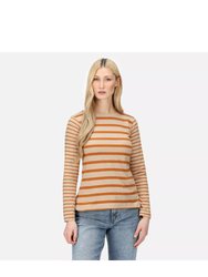 Womens/Ladies Farida Striped Long-Sleeved T-Shirt - Moccasin Brown/Copper - Moccasin Brown/Copper