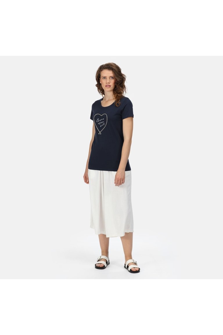 Womens/Ladies Filandra VI Heart T-Shirt - Navy