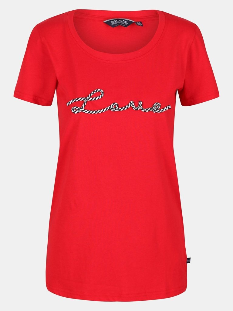 Womens/Ladies Filandra VI Love T-Shirt  - True Red