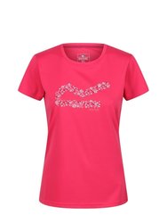 Womens/Ladies Fingal VI Flower T-Shirt - Rethink Pink