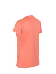 Womens/Ladies Fingal VI Text T-Shirt - Fusion Coral