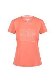 Womens/Ladies Fingal VI Text T-Shirt - Fusion Coral