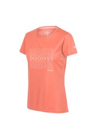 Womens/Ladies Fingal VI Text T-Shirt - Fusion Coral