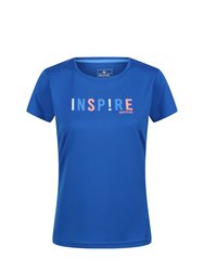 Womens/Ladies Fingal VI Text T-Shirt - Lapis Blue