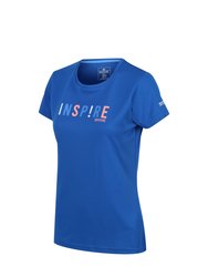 Womens/Ladies Fingal VI Text T-Shirt - Lapis Blue