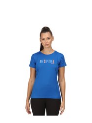 Womens/Ladies Fingal VI Text T-Shirt - Lapis Blue