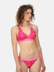 Womens/Ladies Flavia Palm Leaf Bikini Top - Fusion Pink