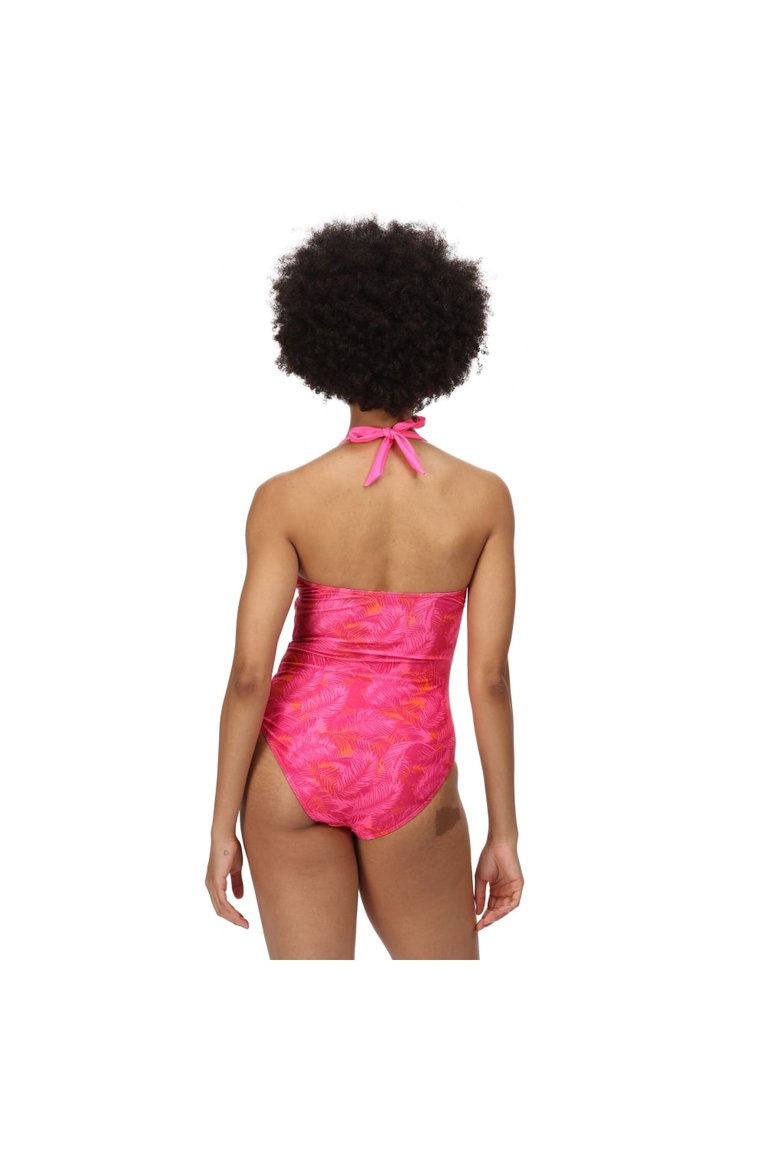 Womens/Ladies Flavia Polka Dot One Piece Swimsuit - Pink Fusion