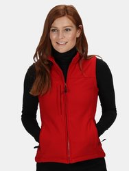 Womens/Ladies Flux Softshell Bodywarmer / Sleeveless Jacket - Classic Red