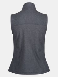 Womens/Ladies Flux Softshell Bodywarmer / Sleeveless Jacket - Grey Marl