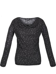 Womens/Ladies Frayda Animal Print Cowl Neck Top