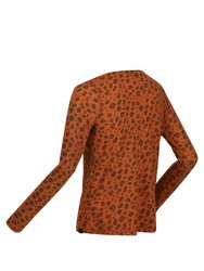 Womens/Ladies Frayda Leopard Print Cowl Neck Top