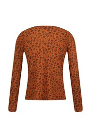 Womens/Ladies Frayda Leopard Print Cowl Neck Top