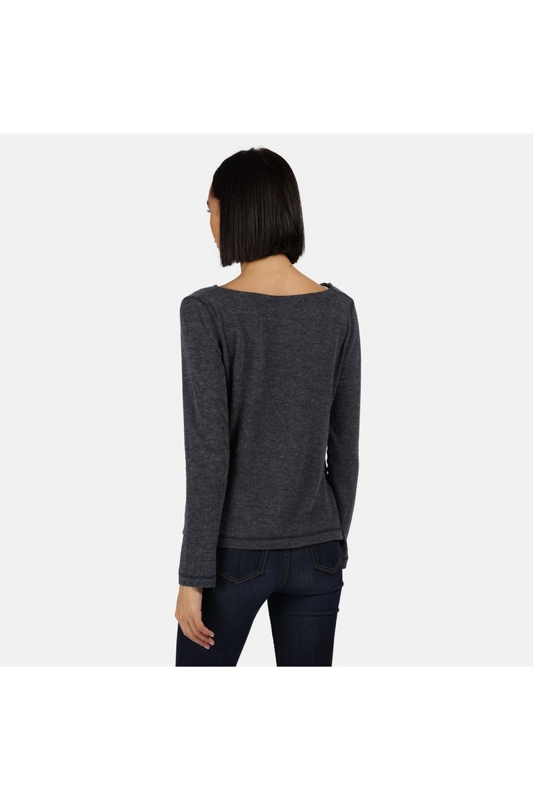 Womens/Ladies Frayda Long Sleeved T-Shirt - Navy/Silver