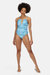 Womens/Ladies Halliday Brush Stroke One Piece Bathing Suit - Seascape
