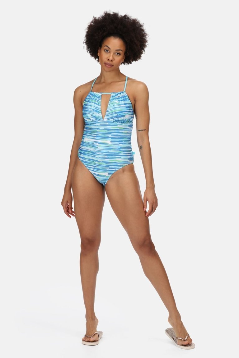 Womens/Ladies Halliday Brush Stroke One Piece Bathing Suit - Seascape