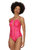 Womens/Ladies Halliday One Piece Bathing Suit - Pink Fushion