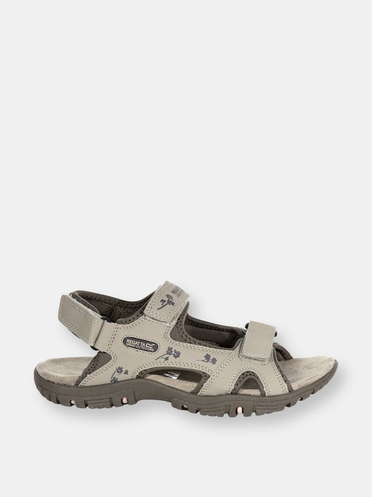 Womens/Ladies Haris Sandals - Parchment/Treetop - Parchment/Treetop