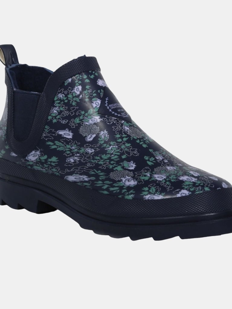 Womens/Ladies Harper Floral Galoshes - Navy - Navy