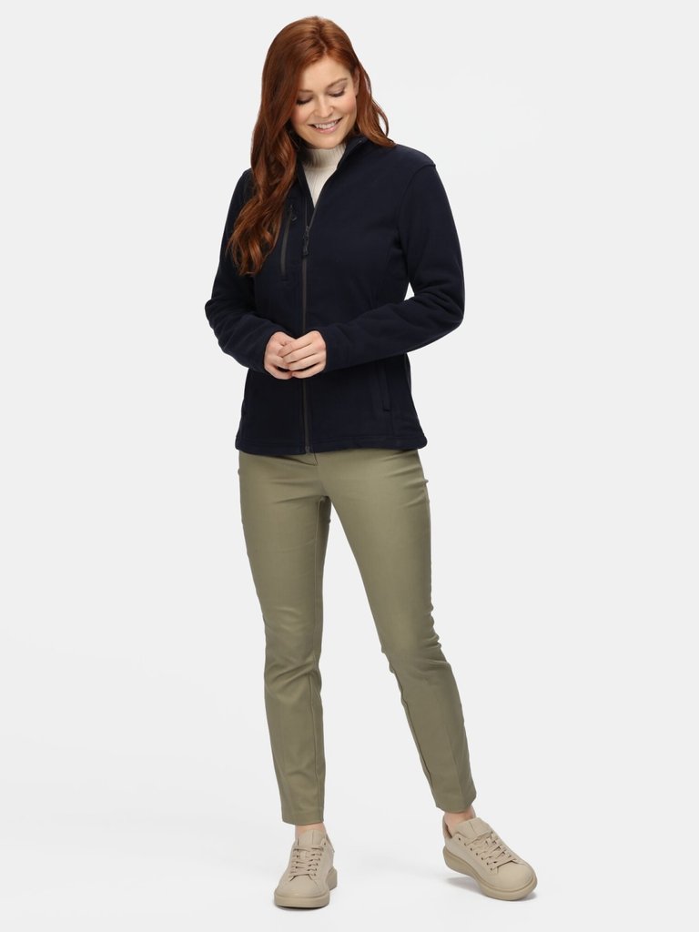 Womens/Ladies Honestly Made Recycled Full Zip Fleece Jacket - Navy - Navy