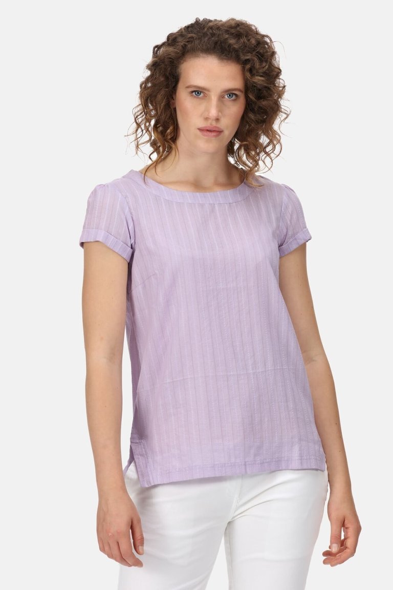 Womens/Ladies Jaelynn Dobby Cotton T-Shirt - Pastel Lilac - Pastel Lilac