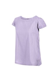 Womens/Ladies Jaelynn Dobby Cotton T-Shirt - Pastel Lilac