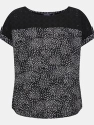 Womens/Ladies Jaida Abstract T-Shirt - Black
