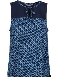 Womens/Ladies Janessa Tile Top - Navy